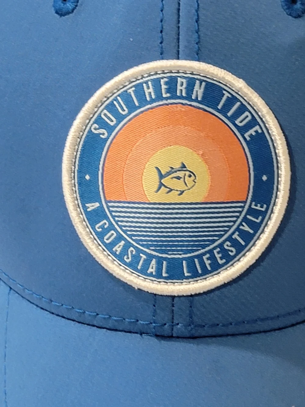 Southern Tide Men’s Light Blue Mesh-Back Hat with Sunset Patch